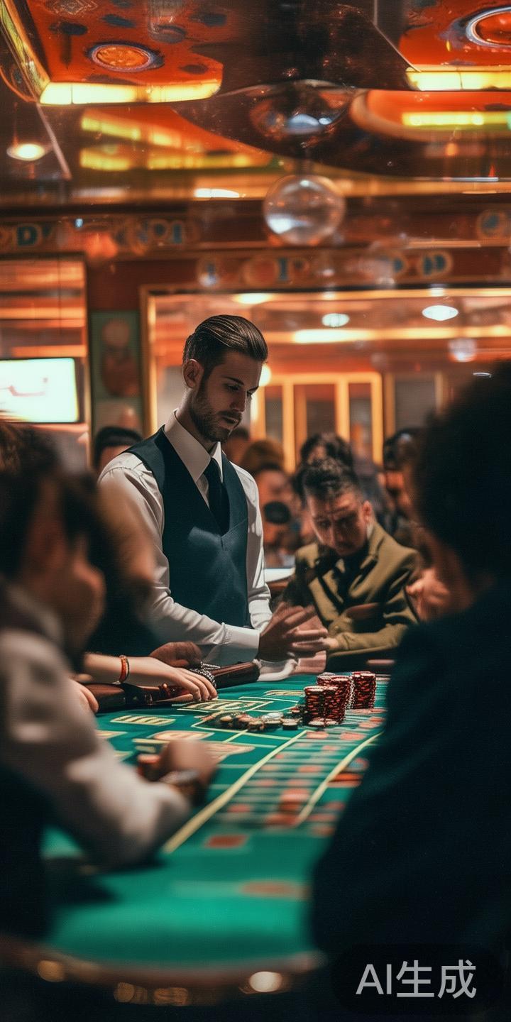 在赌场中，赌桌上的氛围常常紧张激烈。看场人员的首要